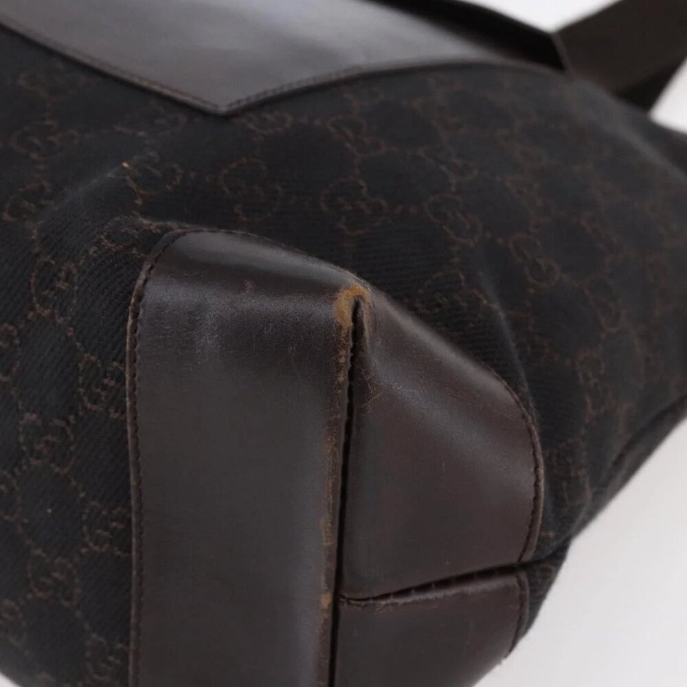 GUCCI GG Canvas Tote Bag Brown Silver 34339 Auth 149975 - Picture 4 of 16